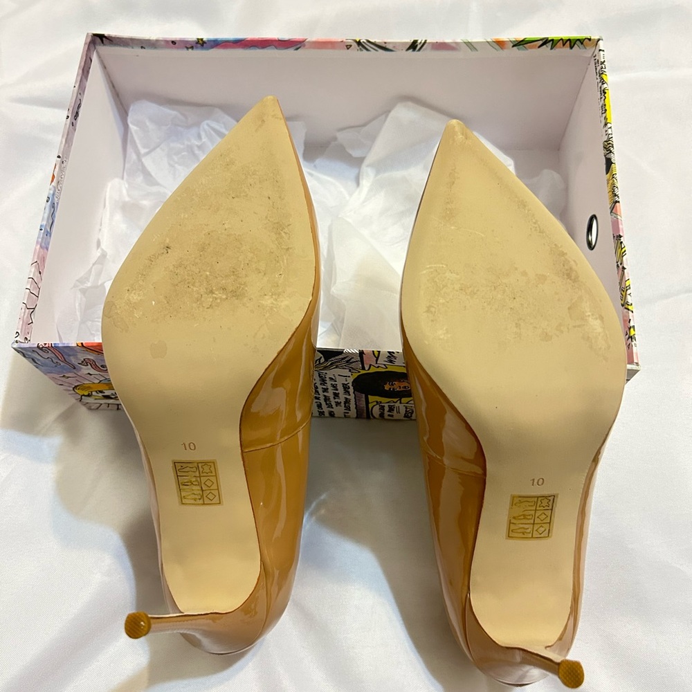 Jeffrey Campbell Lure Nude Patent Leather 4in Heels - Women’s 10 - Picture 2 of 8